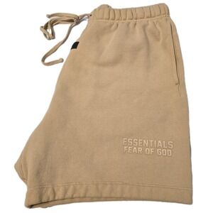 Essentials Fear of God Men's Classic Sweat Shorts Beige With Drawstring Medium
